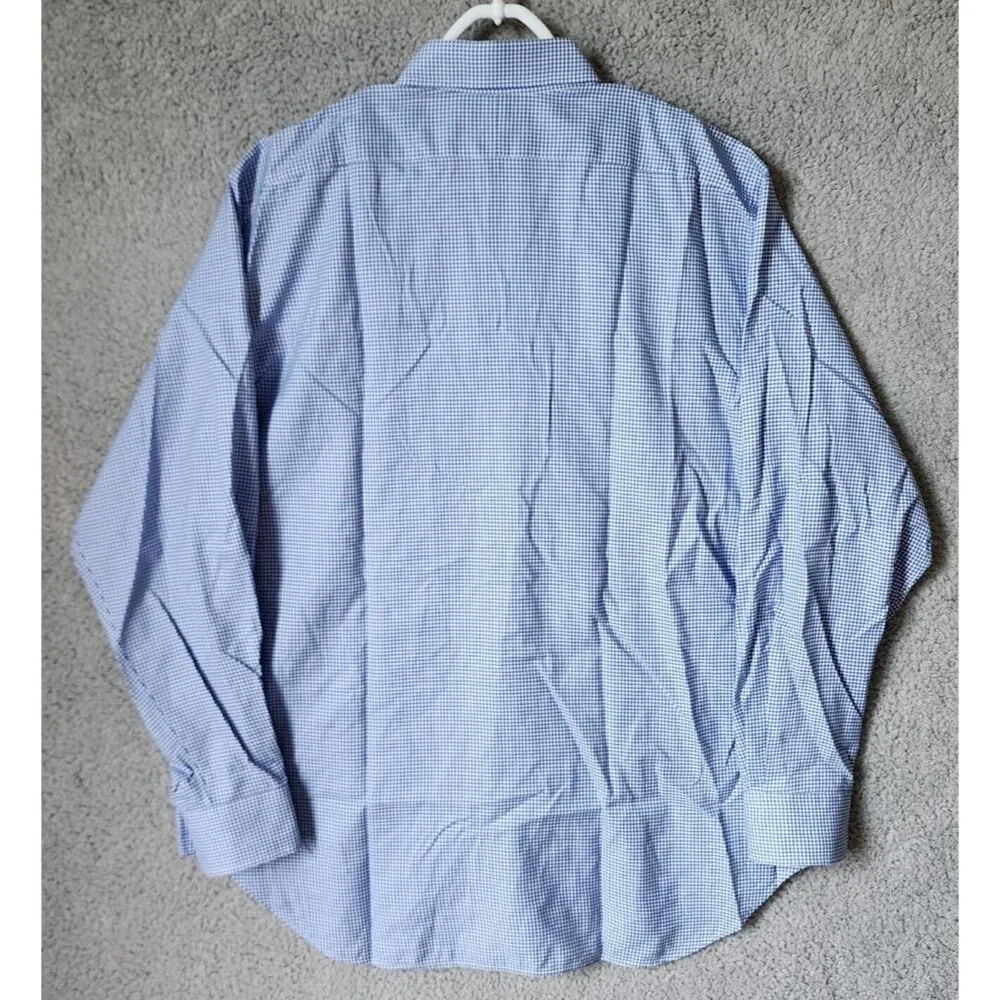 Polo Ralph Lauren Estate Classic Fit Blue Plaid Long Sleeve Button Shirt Size 17